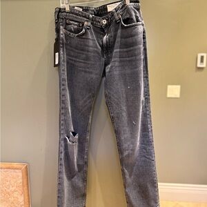 rag & bone Women's Gray Straight Jeans